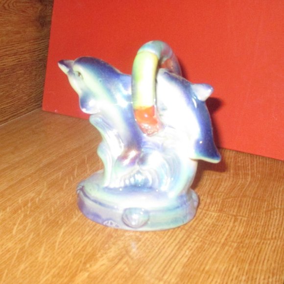 Ceramic 2 Playing  Dolphin Decoration - Picture 4 of 6